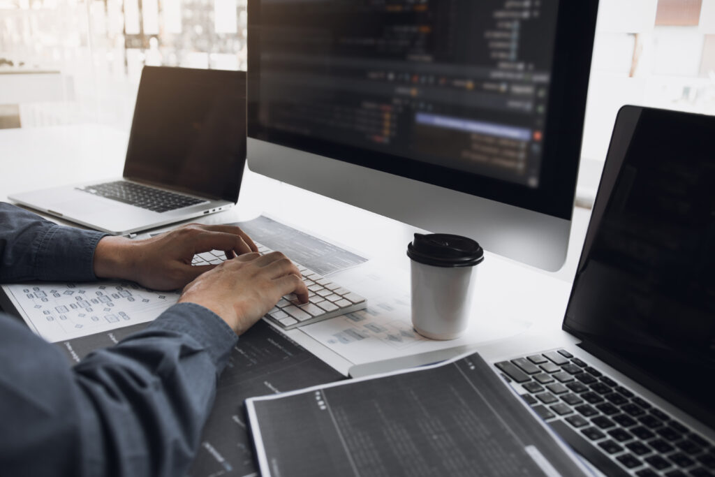 a man working on a code program 